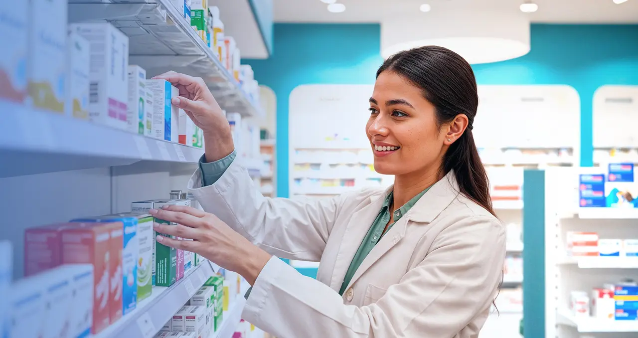 Vista panorámica de un laboratorio farmacéutico moderno.